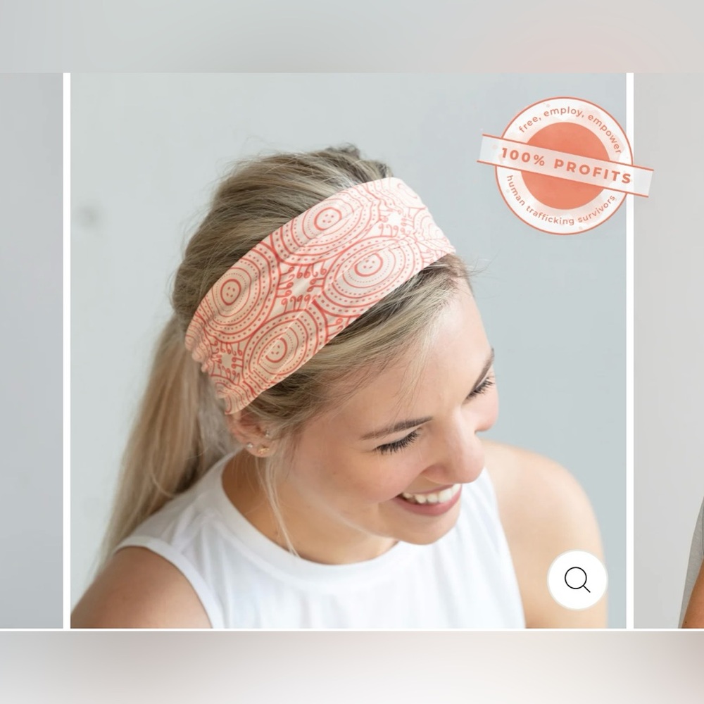 Aruna Rita Headband - Yellow & Burnt Sienna Circles